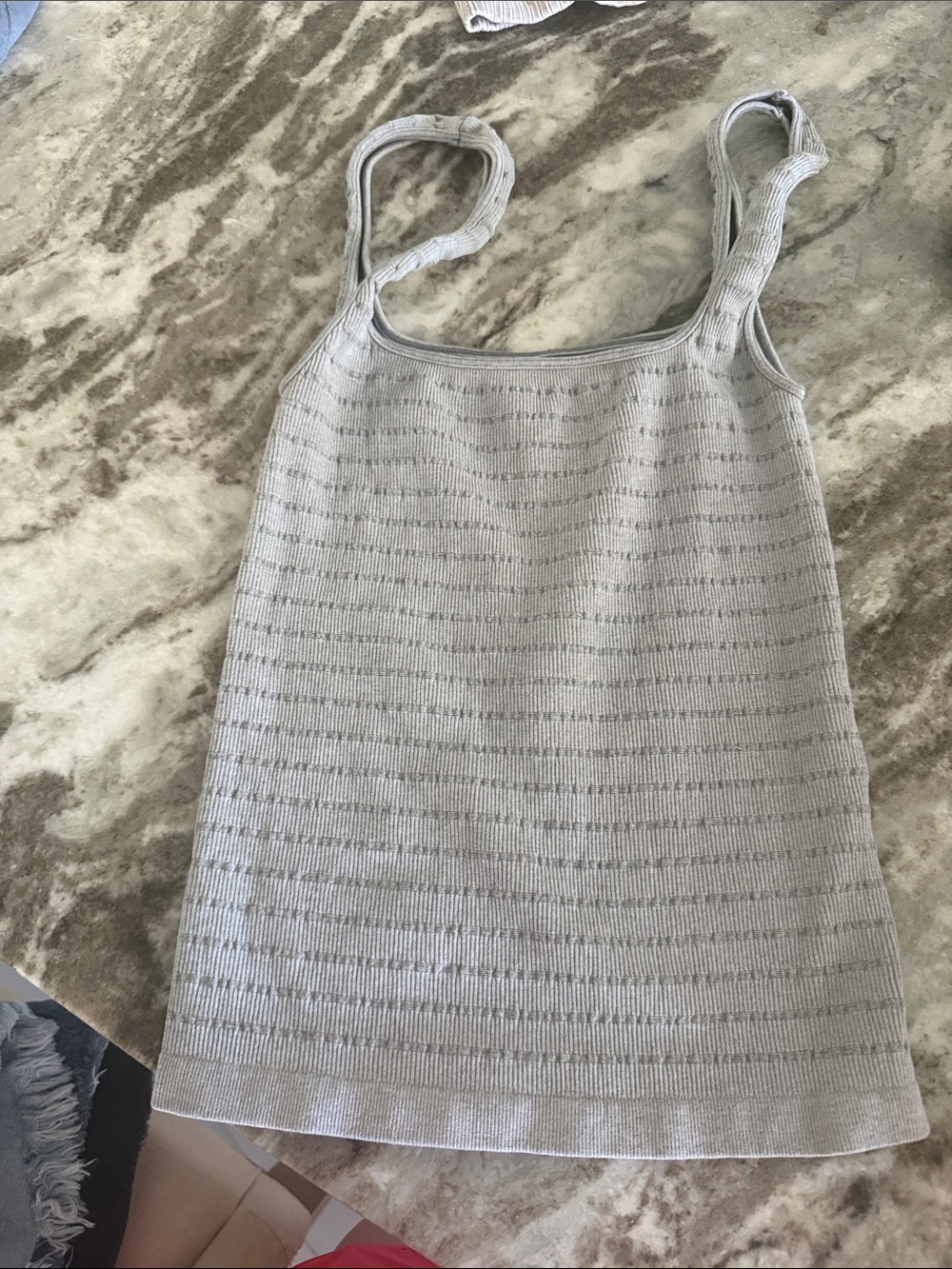 Free People Light Gray Knit Tank Top